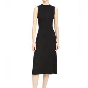 THEORY Bering Cable Rib Wool Bend Sleeveless Dress L